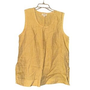HAVEN WELL WITHIN Yellow Linen Sleeveless Tunic Top Women's Size L